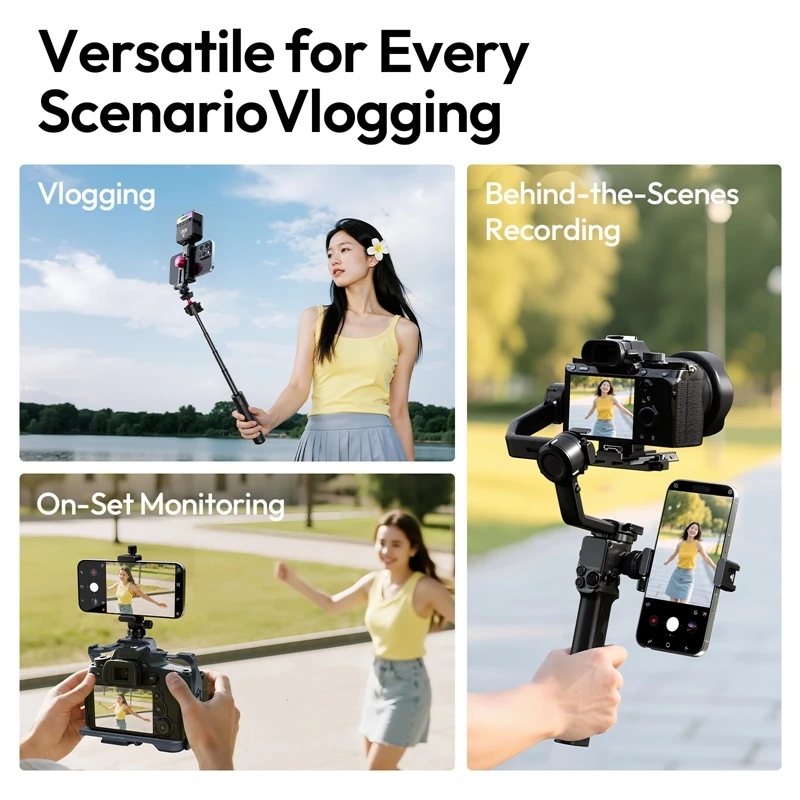 Ulanzi MA51 QuickClip Phone Clamp / MA61 QuickClip Phone Clamp with Cold Shoe Mount for Camera Phone Light Vlog Shots Livestream