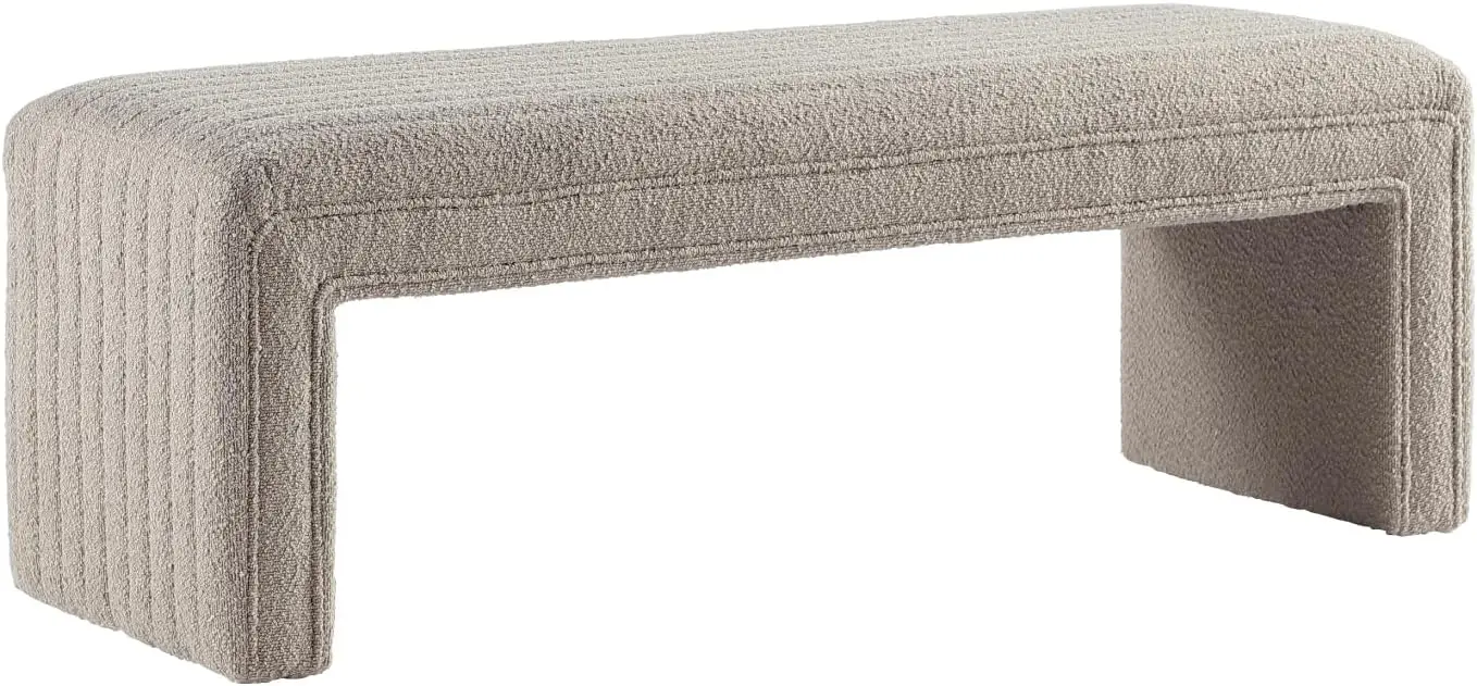 

Bedroom Bench,Modern Ottoman Bench 49 inch,Upholstered Entryway Bench & Dining Bench,Boucle Fabric Footrest Stool Bedroom Bench