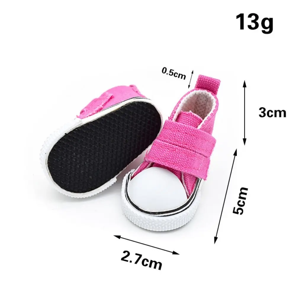 1 Pair DIY Doll Canvas Shoes Sneakers Shoes Mini 5cm Length Mini Casual Shoes Colorful Plimsolls Doll Sneakers BJD Doll Shoes