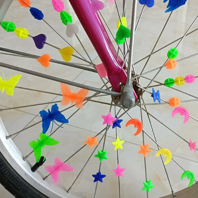 Perles décoratives pour roue de vélo, clips ronds 1
