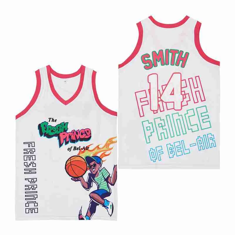 BG Men Basketball Jerseys The Fresh Prince 14 SMITH Bel Air Academy Jersey  Sewing Embroidery Outdoor Sports WHITE BLACk 2023 New - AliExpress
