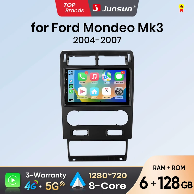 Junsun Android Auto Car Radio For Ford Mondeo Multimedia Wireless CarPlay SWC GPS Navi RDS DSP FM