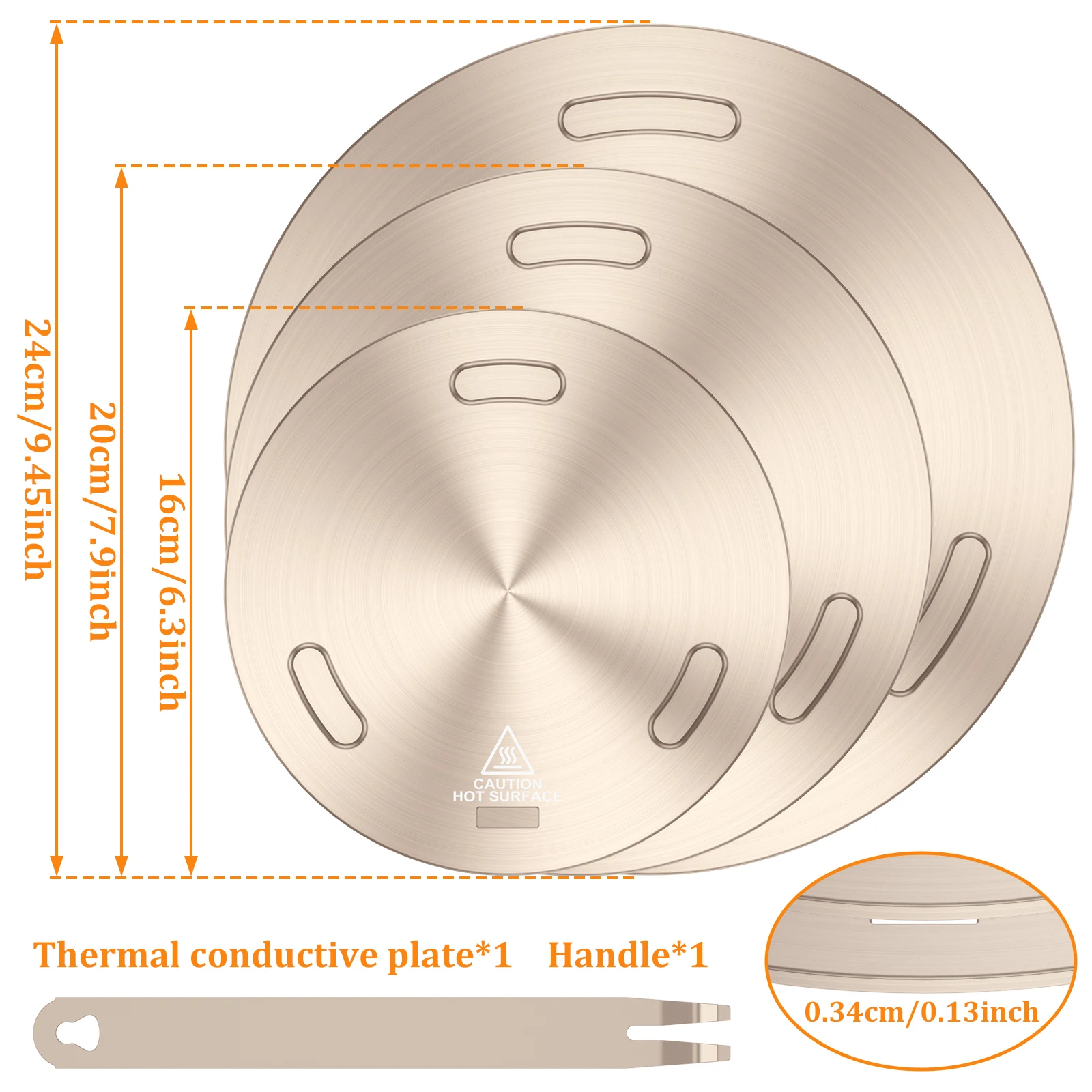 Heat Conduction Plate for Gas Stove Stainless Steel with Removable Handle