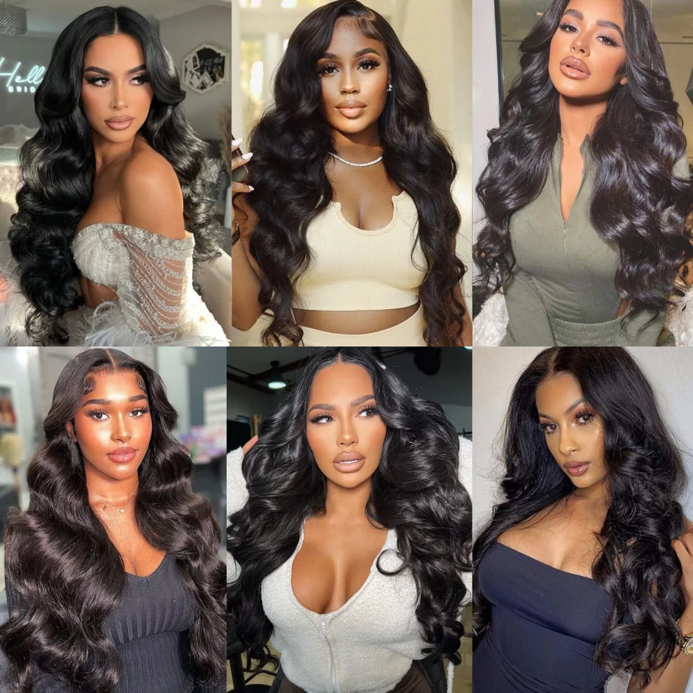 Wave 13*3 Synthetic Lace Front Wigs for Black Women Glueless Long Wavy Wigs Heat Resistant Long Black Wig