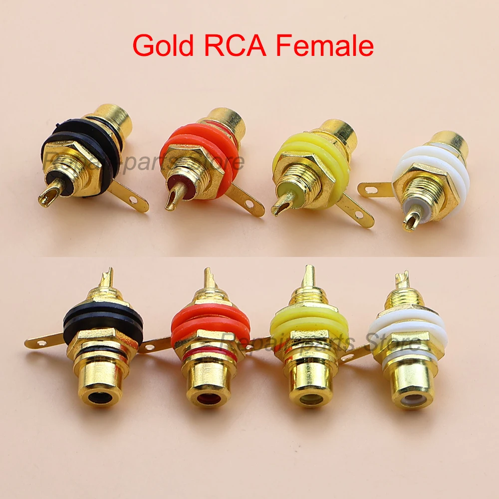 Cinch-Buchse, Lotus-Stecker, Chassis, Panelmontage, Adapter, Audio-Terminal-Stecker, 3,5 mm, AV-Stecker, vergoldet