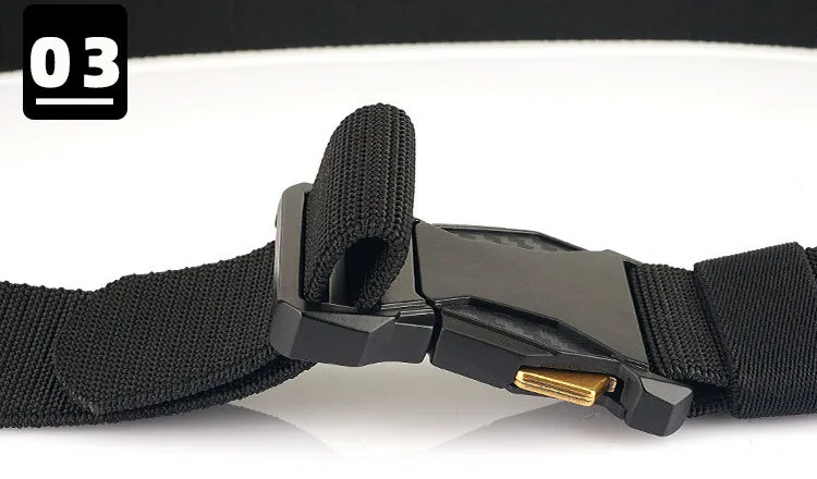 Echter taktischer Gürtel, Schnellverschluss, Outdoor-Gürtel, weiches echtes Nylon, Sportzubehör, schwarzer Gürtel für Männer und Frauen – Detail 6