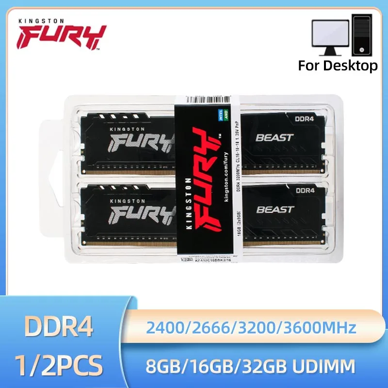 Kingston FURY DDR4 3200MHz 16GB ×4=64GB Amazon.com: Kingston Fury Beast 64GB (2x32GB) 3200MT/s DDR4