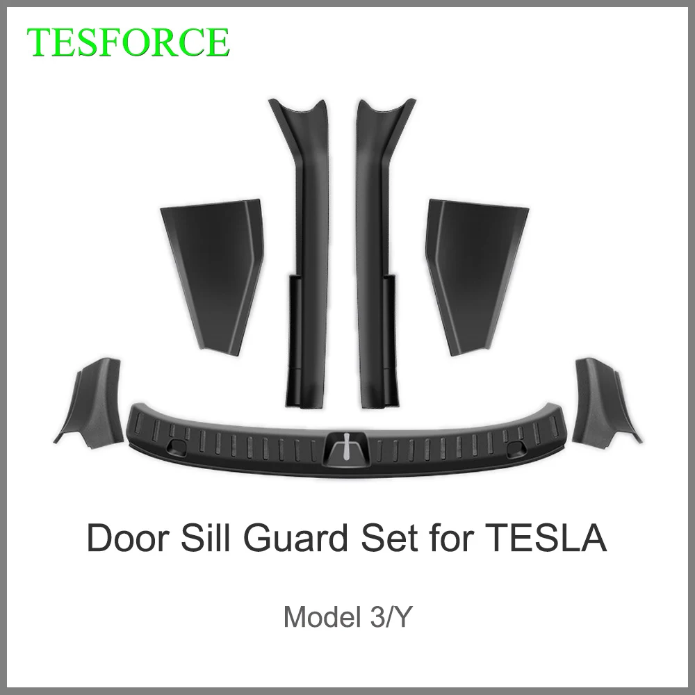 4PCS/Set Car Door Sill Strip Plate Protective Sticker Car Interior Styling  For Tesla Model 3 Protect Door Sill Guard Antiscuff - AliExpress