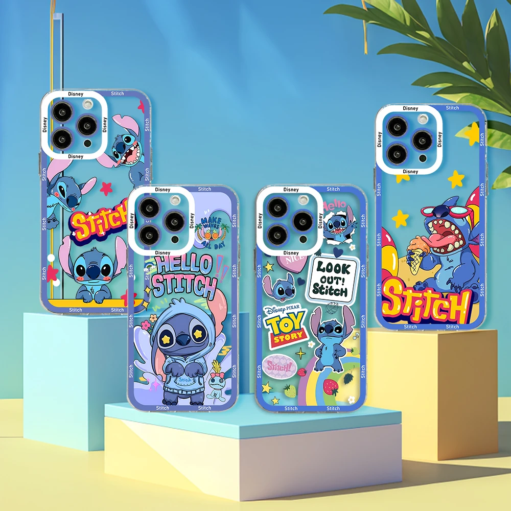 

Disney Cartoon Stitchs Phone Case For Samsung A71 A53 A50 A52 A52S A72 A71 A22 A20S A20 A30 A11 4G 5G Transparent Cover
