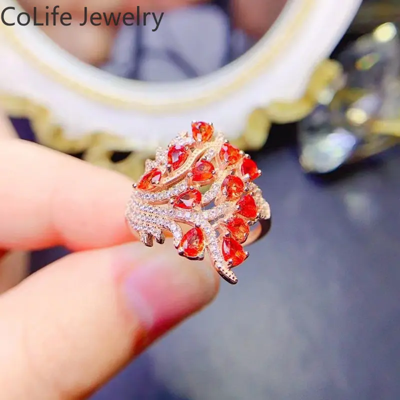 

Luxury Natural Sapphire Ring 12 Pieces Total 1.5ct Heated Sapphire Silver Ring Solid 925 Silver Sapphire Jewelry