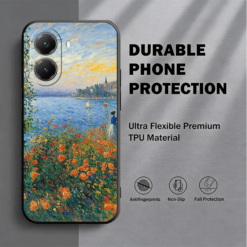 Soft Phone Case with Claude Monet Oil Painting Design