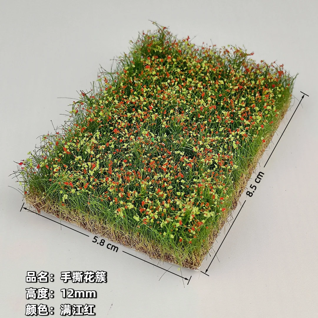 Miniature Colorful Flower Cluster Static Grass Tufts for Diorama and Model Layouts