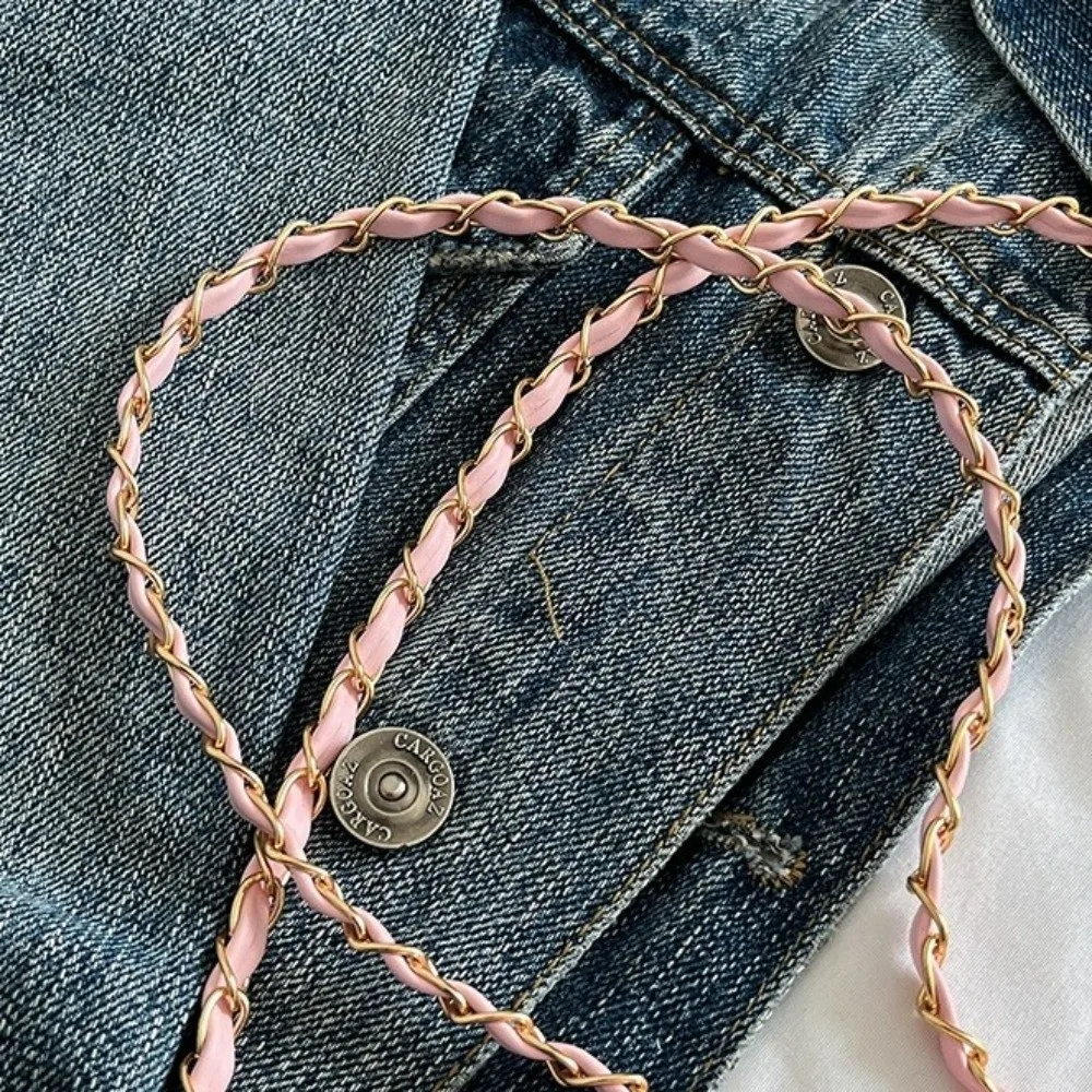 Mini Diamant-Gesteppte Leder-Bucket-Bag Mehrfarbig mit Goldkette Schulterriemen Crossbody-Tasche Karomuster – Detail 5