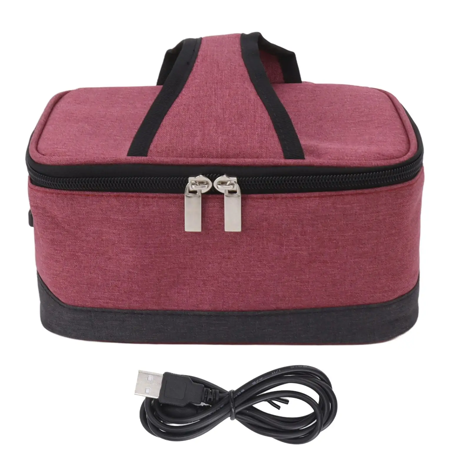USB Heated Lunch Box Bag Portable Electric Food Heater Insulation Bag for Camping Hiking