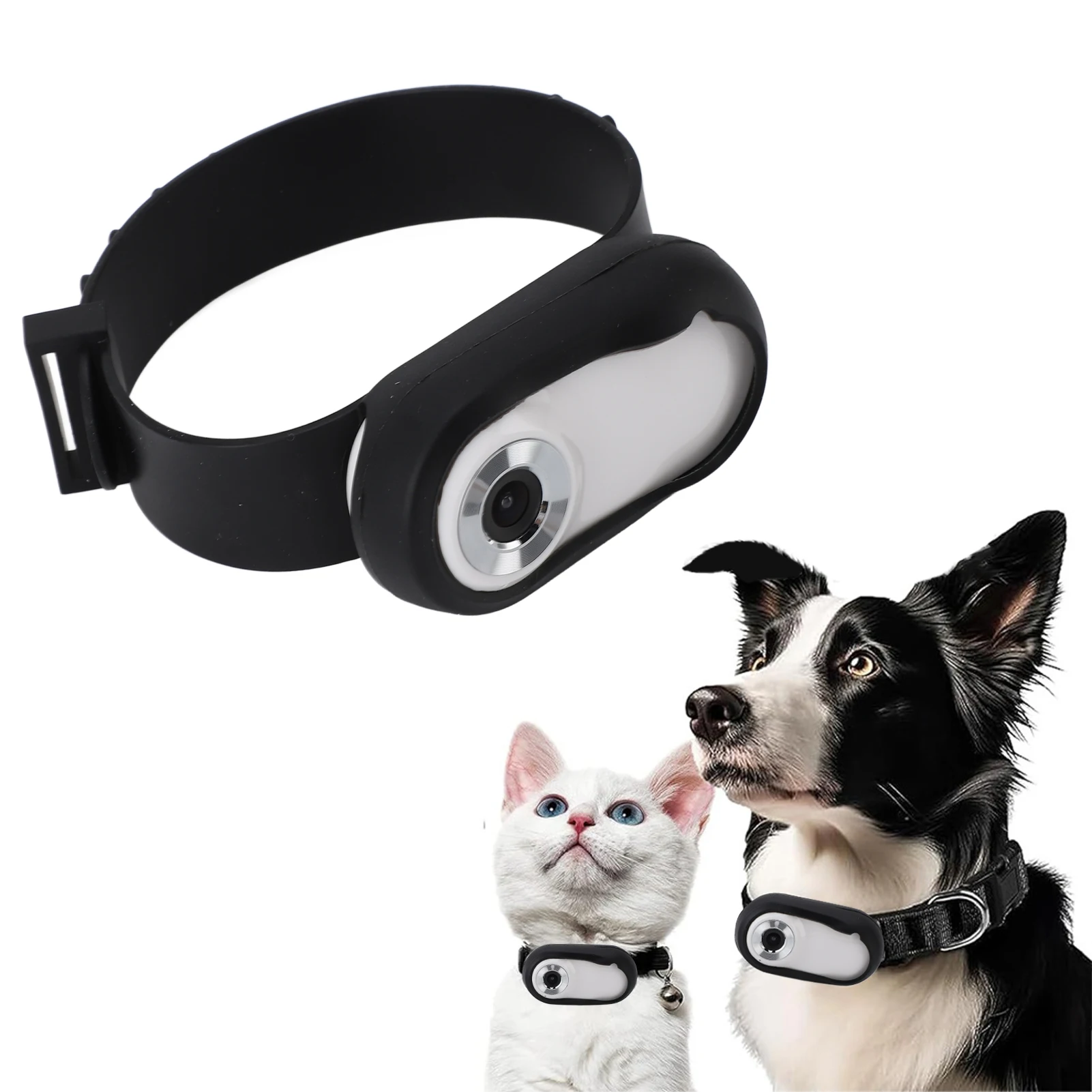 Pet Collar Camera for Videos and Photos HD 1080P 170&deg; Wide Angle USB Rechargeable Pet Camera Collar for Dogs Cats