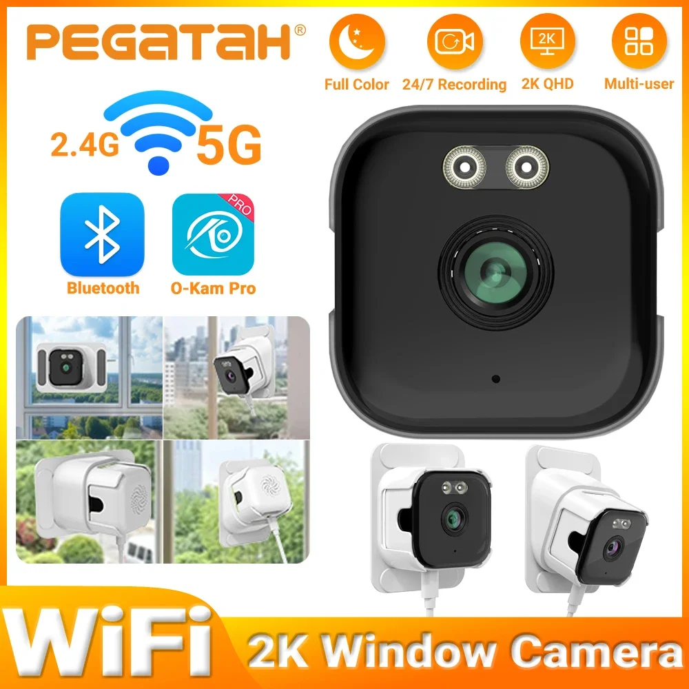 5MP 2K Window Camera 5GHz WiFi Indoor Cameras For Home Security Color Night Vision Motion Detection 24/7 Recording Quick Install