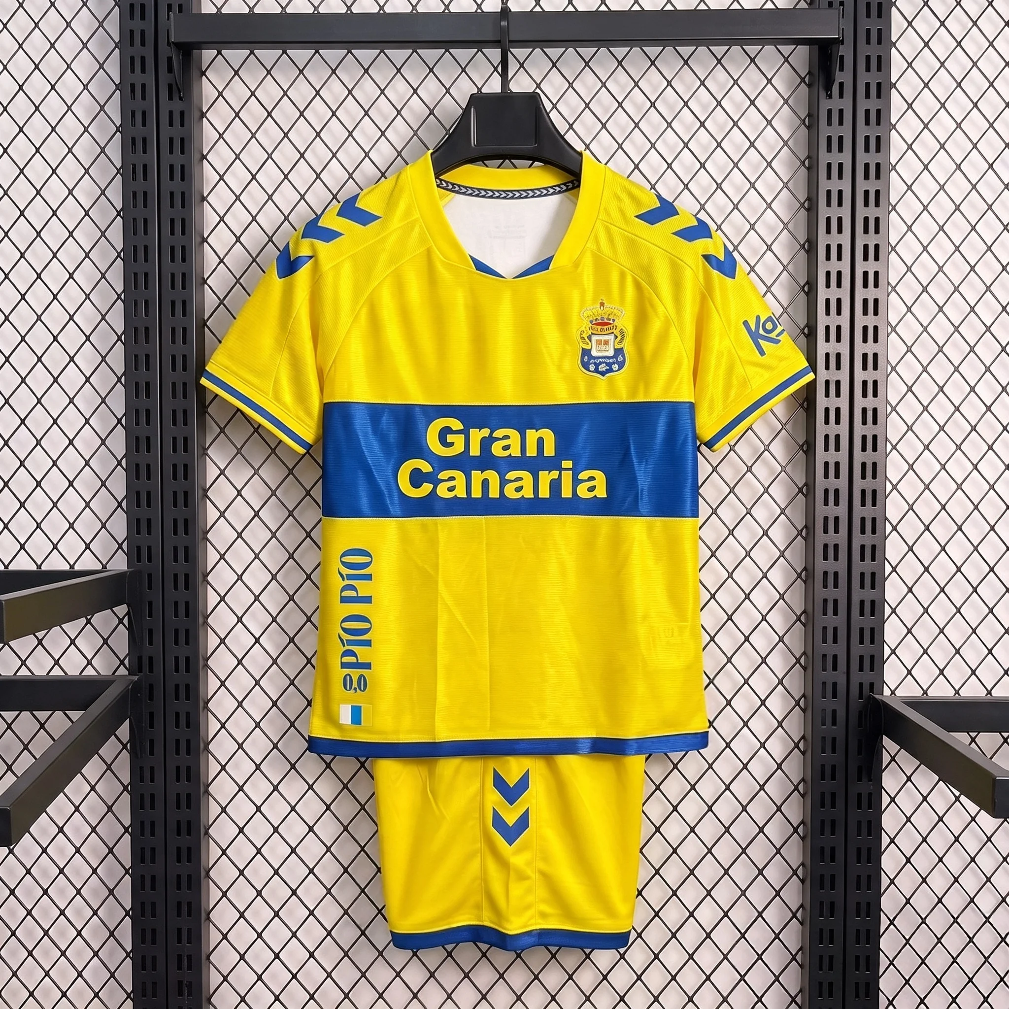 26-27 Neues Las Palmas Fußballtrikot-Set 3D-gedruckt Schnelltrocknend Sportliches Herren- und Damen-T-Shirt-Set Familien-Partnerlook