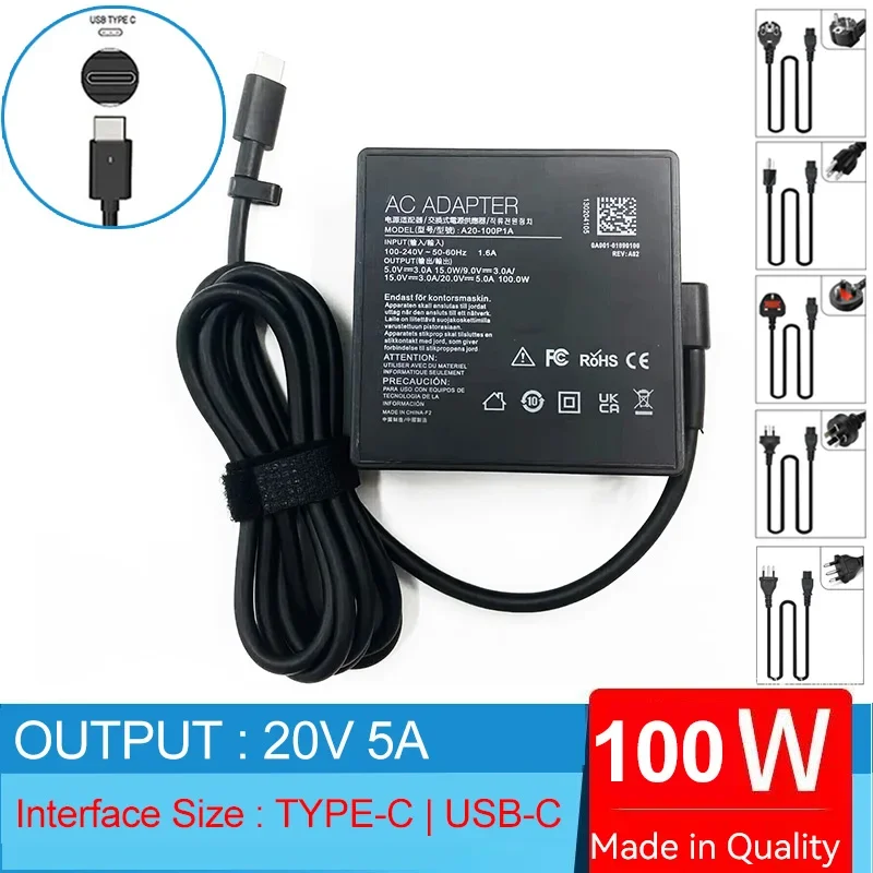 100W, Carregador para MSI, Prestige, 20V5A, 16