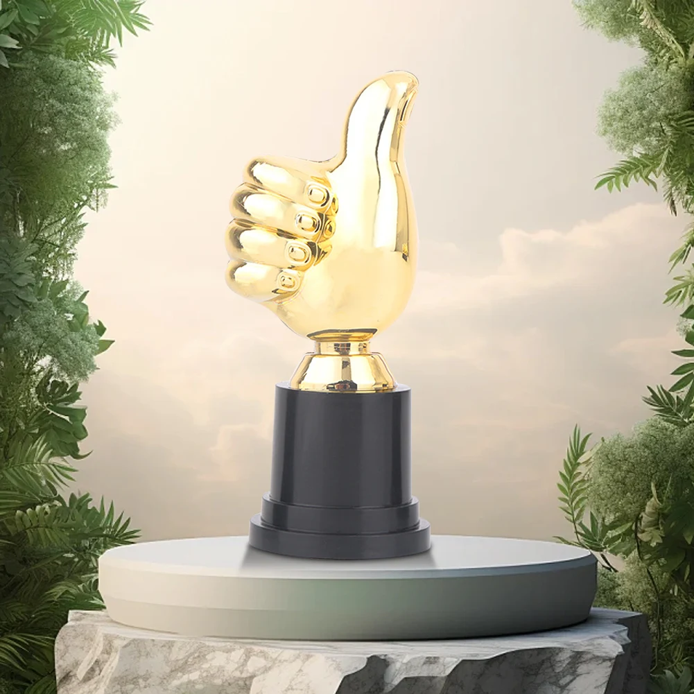 

Трофей пальчикового вверх, Пластиковые Золотые награды, воодушевляющие мини-трофы на победу, награды, 5in высокий для украшения дома и рабочего стола