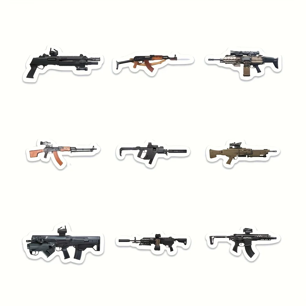 다양한 국가의 총기 및 무기 스티커 100개 - 소총, 저격총, AWM, AK47, M4 총기 참고 사진 c