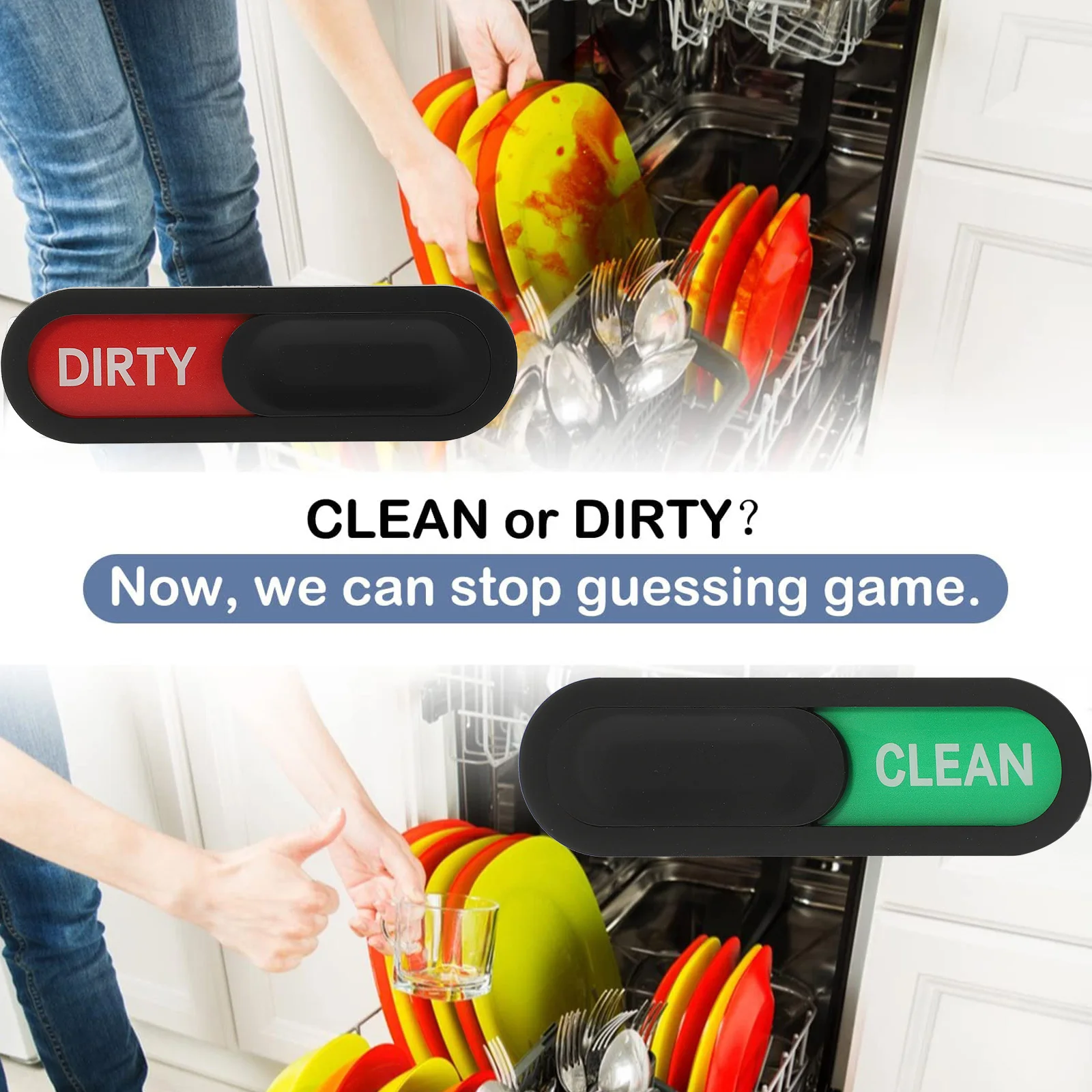 Dishwasher Magnet Oval Clean Dirty Sign Magnetic Non-Scratching Sliding Indicator Replacement Clean Dirty Dishwasher Sticker dishwasher magnet