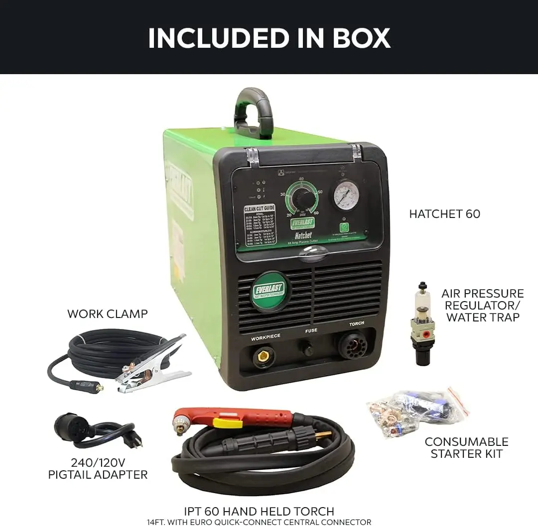 Welding Machine 110 V / 220 V 60 Inverter Plasma Cutter Cuts Virtually Any Type of Metal Front Mounted Pressure Gauge 2
