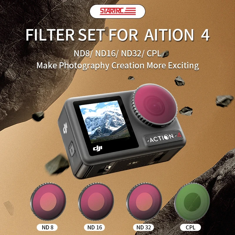 Filtro Obiettivo Startrc Per Dji Action 4 Cpl Nd8 Nd16 Nd32 Nd64 Kit Filtro Uv Nd Per Osmo Action 3 2 Accessori Per Fotocamere Sportive