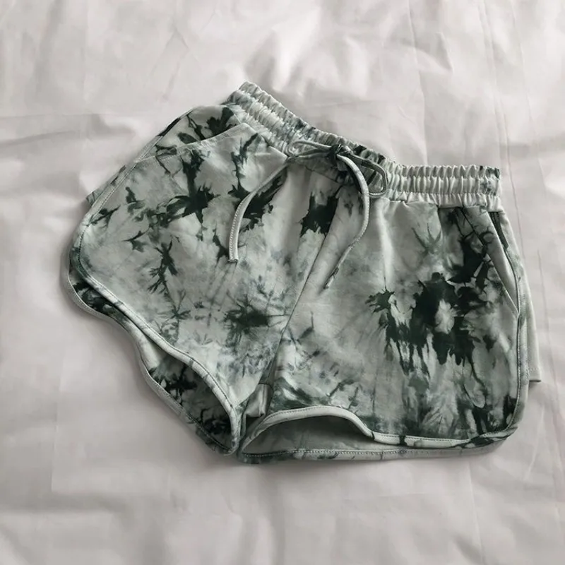 Loose Sports Shorts for Women in Summer High Waisted Running Yoga Hot Pants for Outdoor Wear Casual Wide Leg  Home Tie Dye
