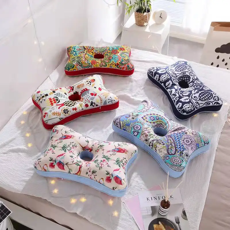 EarHolePillowPureCottonHandwovenClothSideSleepPillowAdult