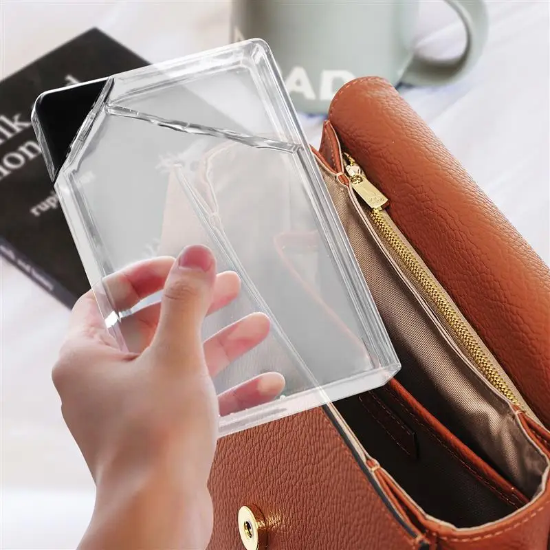 450ml Flat Water Bottle Outdoor Sports Drinking Portable Travel Water Bottle Flat Drinks Kettle Notebook Transparent