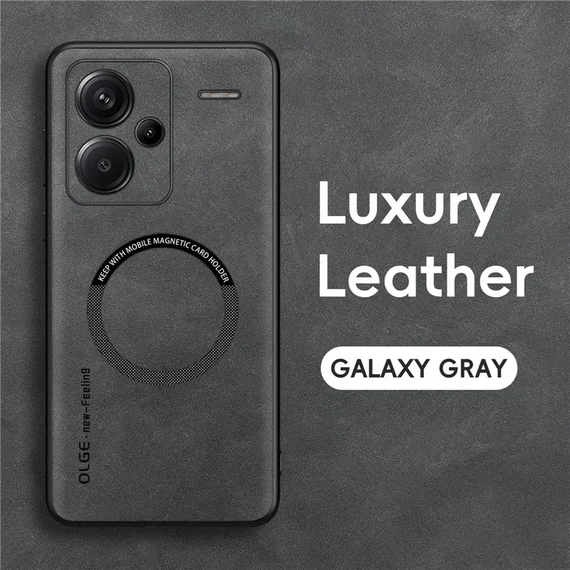 Magnetic Retro Leather Wireless Charging Phone Case Cover