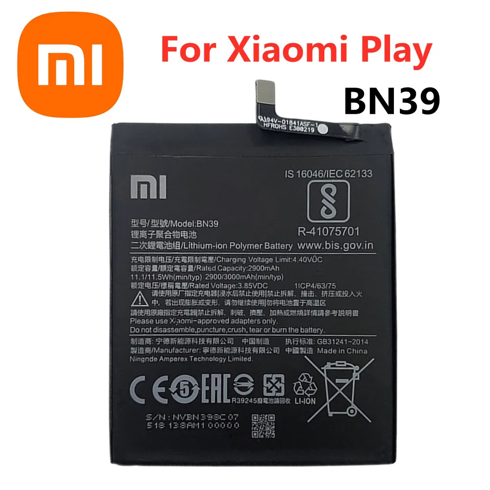 

BN39 100% Original Xiao mi Replacement battery For Xiaomi Mi Play MiPlay BN39 Smart Cell Mobile Phone Battery Batteries 3000mAh