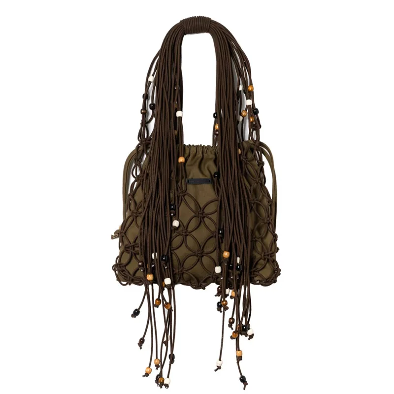 NEW Hollow Out Fishing Net Handbags For Beach Female Travel Underarm Shoulder Phone Purse Versatile Tote Clutch Pouch