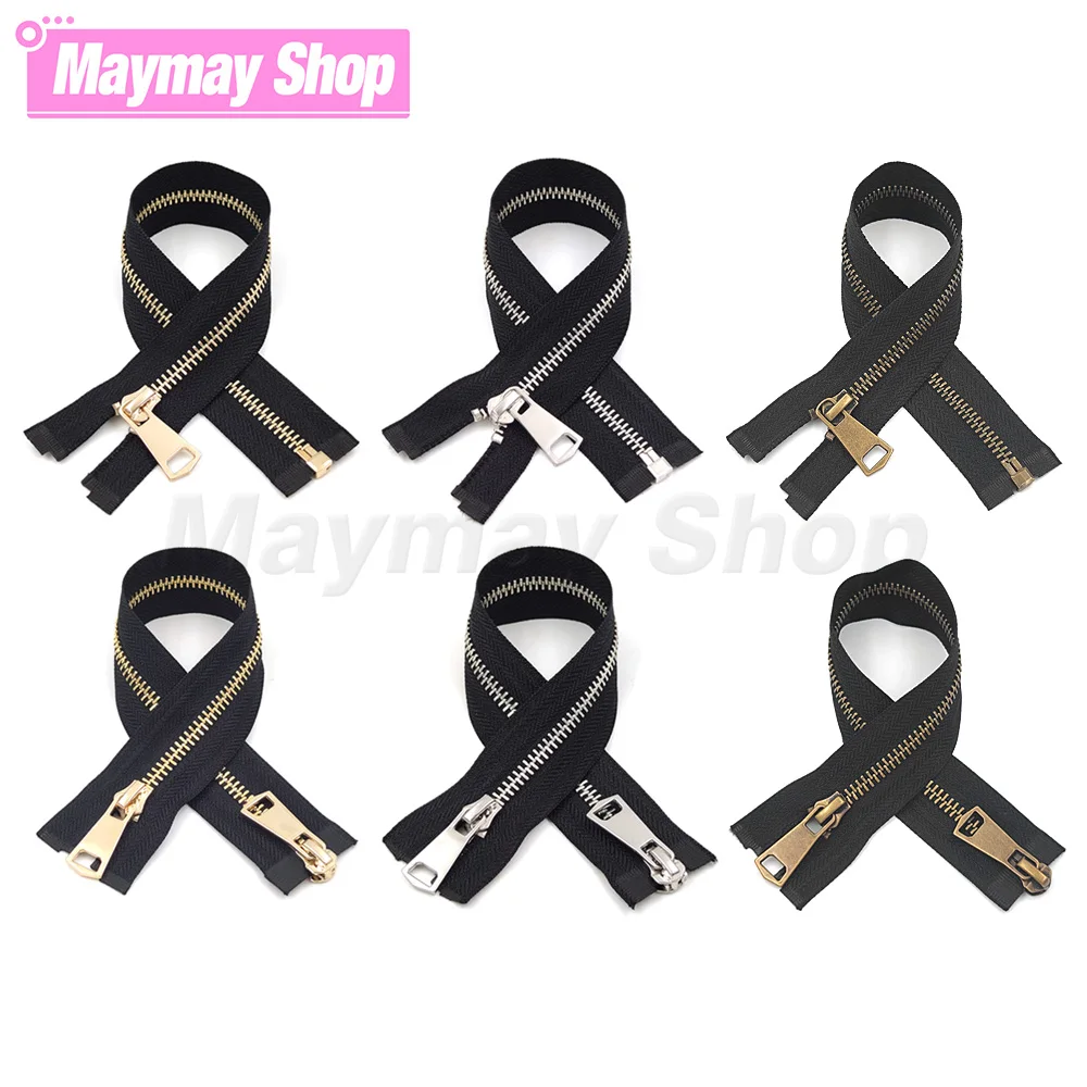 

10-80cm 5# High Quality Open-End Auto Lock Metal Zipper 3 Color Diy Handcraft For Clothing Pocket Garment Shoes Sewing Accessory