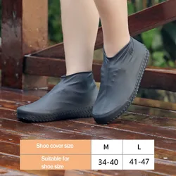 Waterproof Elastic Reusable Shoe Covers - Durable Outdoor Rain Protection - M (Black)