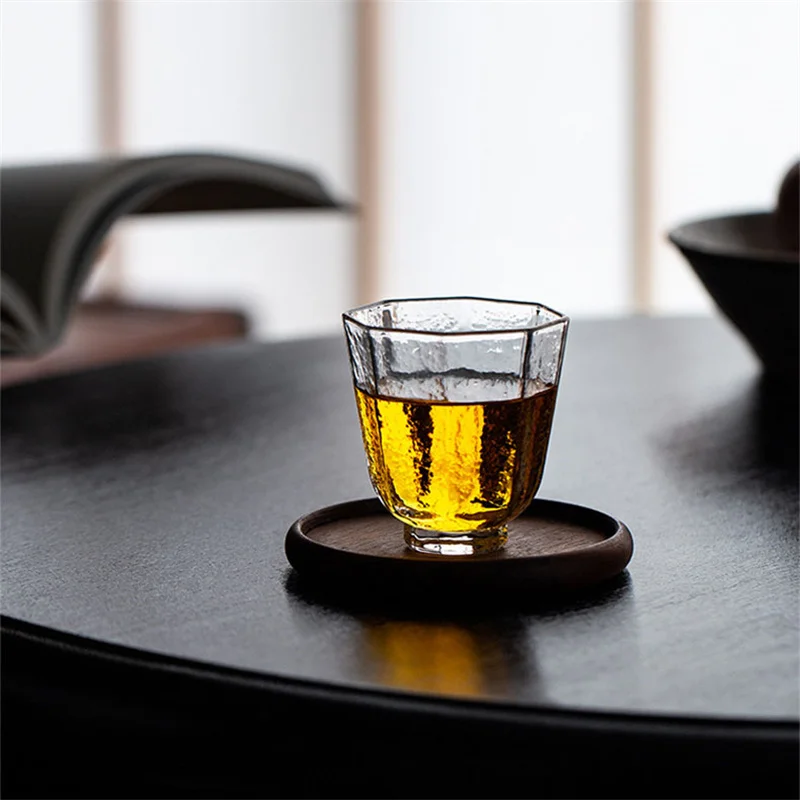 2Pcs/Lot Small Capacity 50ml Heat Resistant Glass Kung Fu Tea Cup Tea Set Teacup Japanese Style Tasting Wine Cup