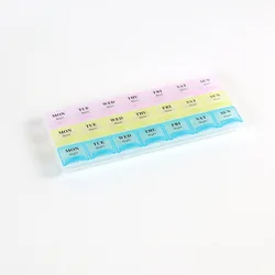 Compact 21 - Compartment Weekly Pill Organizer for Travel - Large Capacity for Vitamins & Medications (21grids)