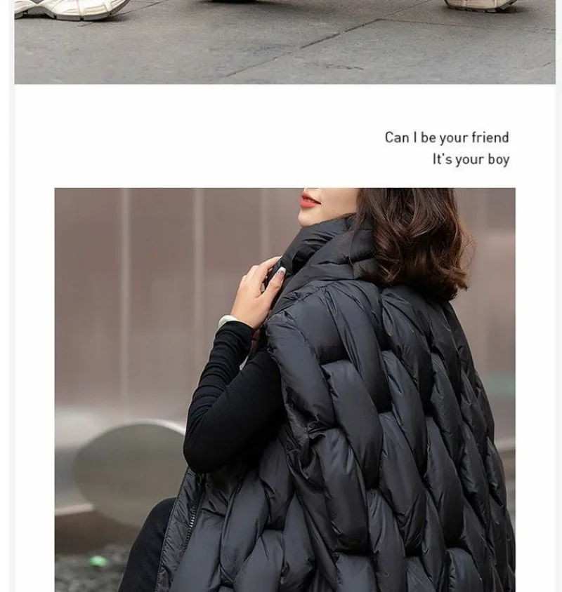 Women's Winter Down Cotton Vest Jacket 2025 Sleeveless Stand-up Collar Ladies Waistcoat Coat Fashion Casual Lady Outwear