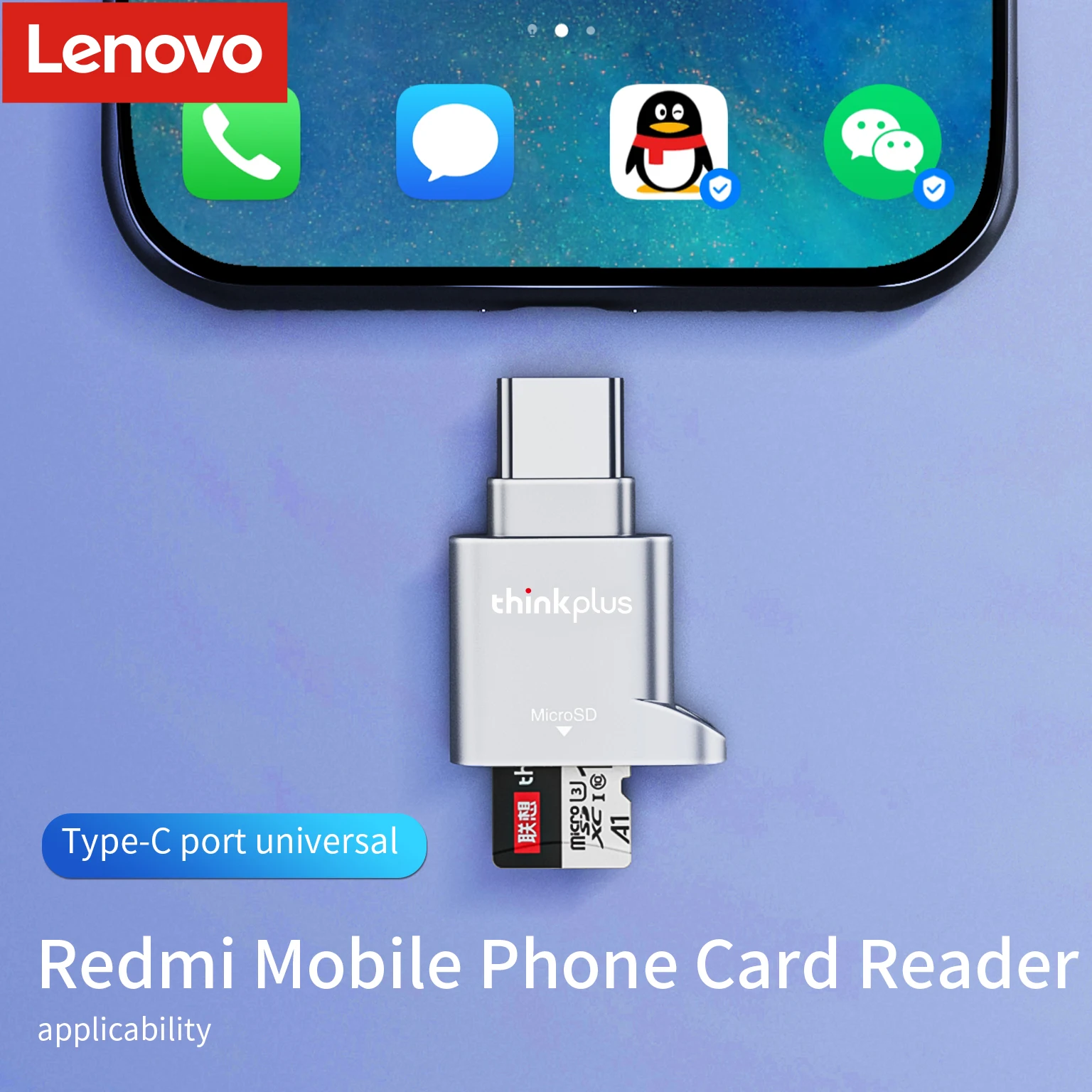 Lenovo Micro SD Card Reader USB C to SD Card Reader Type C TF Memory Reader with USB to Adapter card reader sd card reader