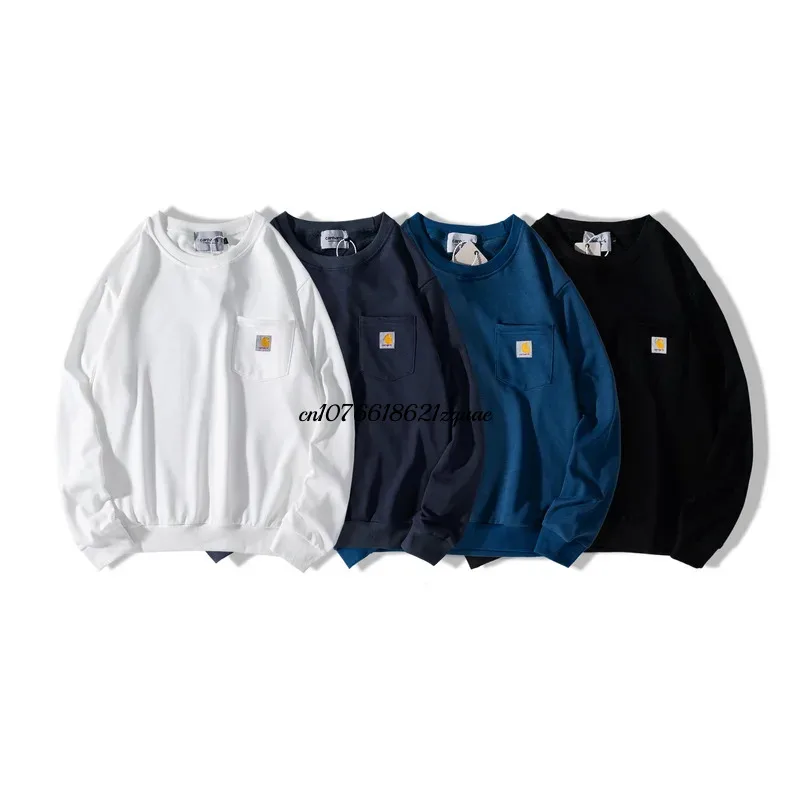 Carhartt Wip 긴팔 캐주얼 맨투맨 프린트 코튼 풀오버 상의, 남성 여성 브랜드 의류, 5 가지 색상, 가을 패션
