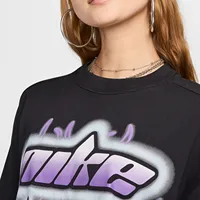 Nike officiel 2024 nouveaux vêtements de sport imprimés pour femmes respirant à manches courtes FZ1147-010 3