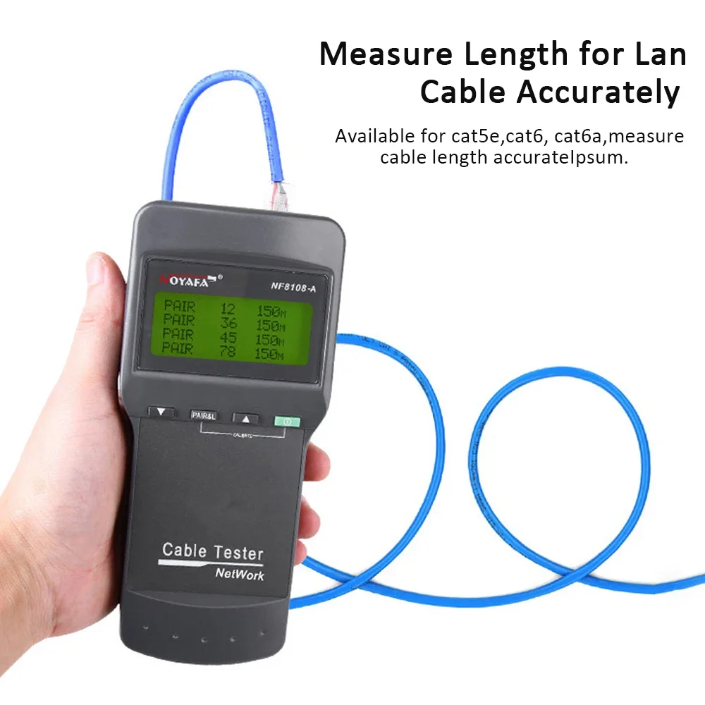 NOYAFA NF-8108M/A Internet Cable Tester Cable Tracker With LCD Display Measure Length Cabl Multifunctional Tester Network Tool 3