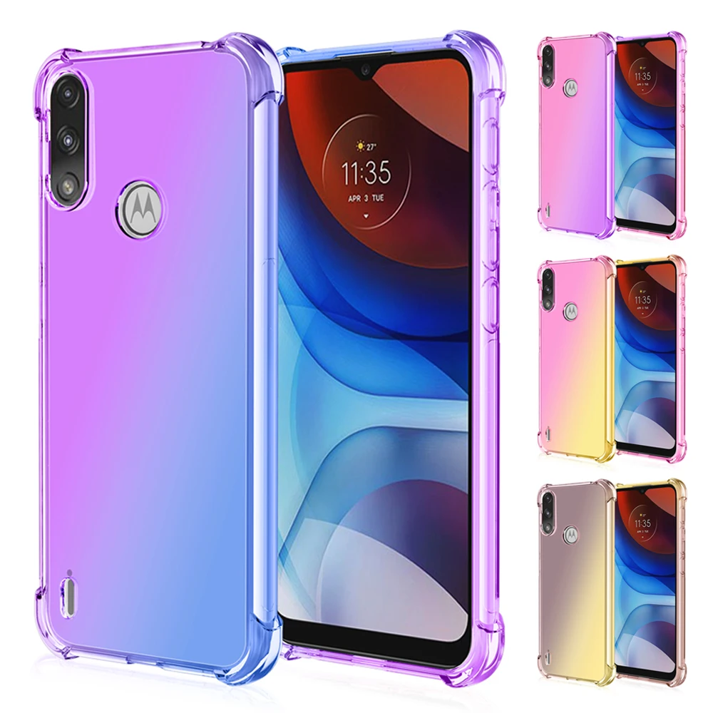Чехол для Motorola Moto E7 Power модный полупрозрачный градиентный чехол телефона Plus E6 Play