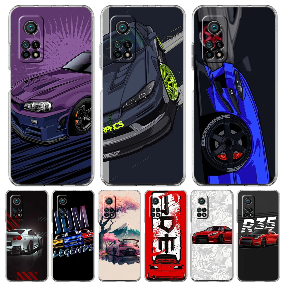 Jdm sportwagen männliche männer telefon hülle für xiaomi mi poco f3 x3 x4 gt nfc m3 m4 11 ultra 12 11x 11i pro lite weiche transparente abdeckung