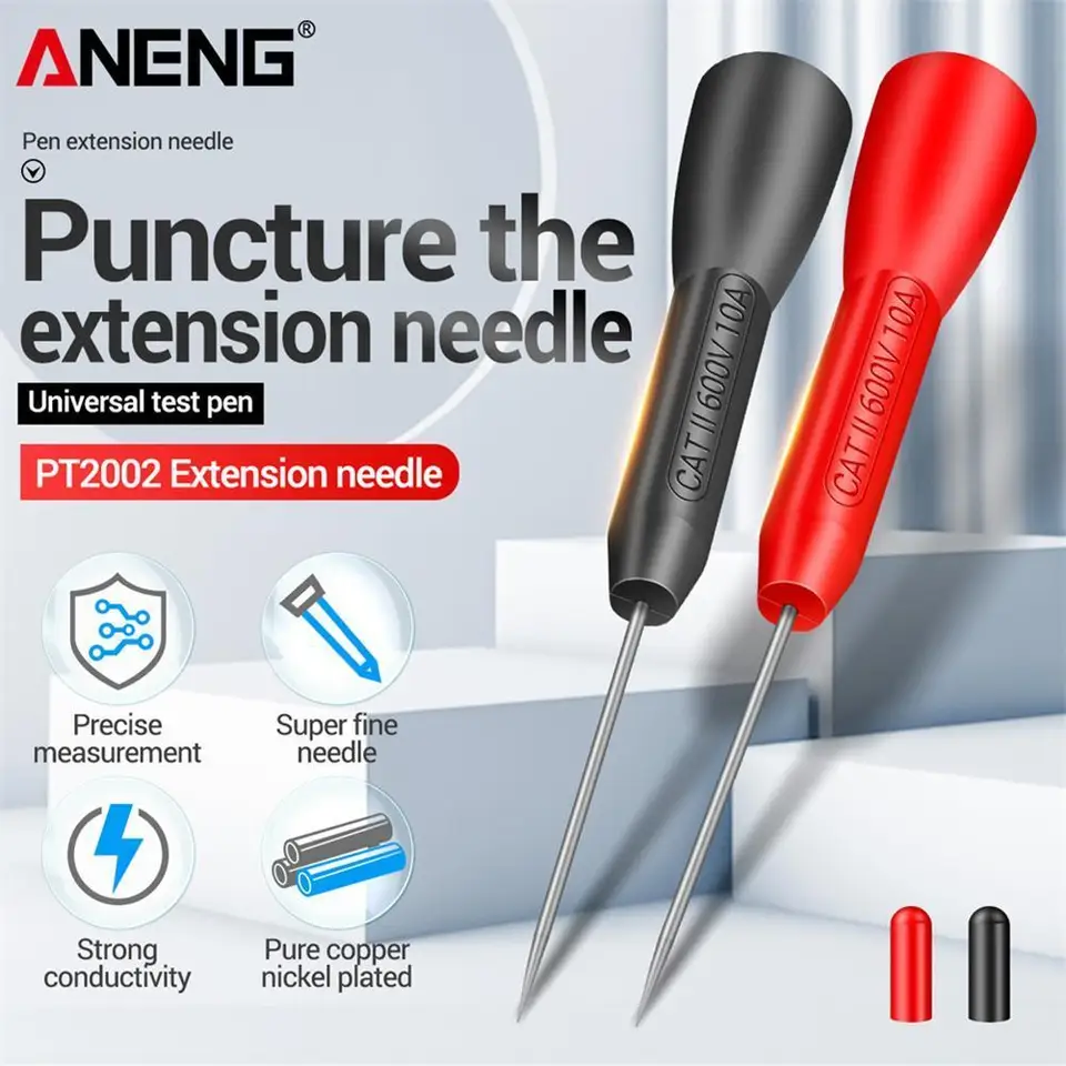 Sonde Da Multimetro A Spillo Peakelect 1mm Con Jack 2mm - Punte Isolate E Precise - Nuove