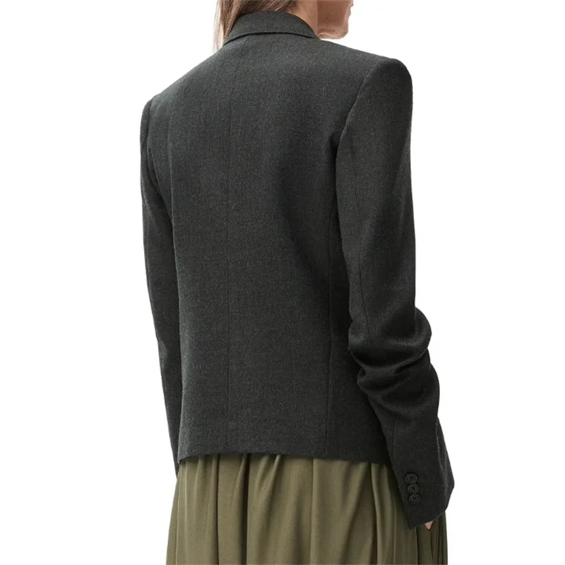 women's blazer autumn new outerwear double breasted slim fit women's suit jacket High quality long sleeved top Women's coat