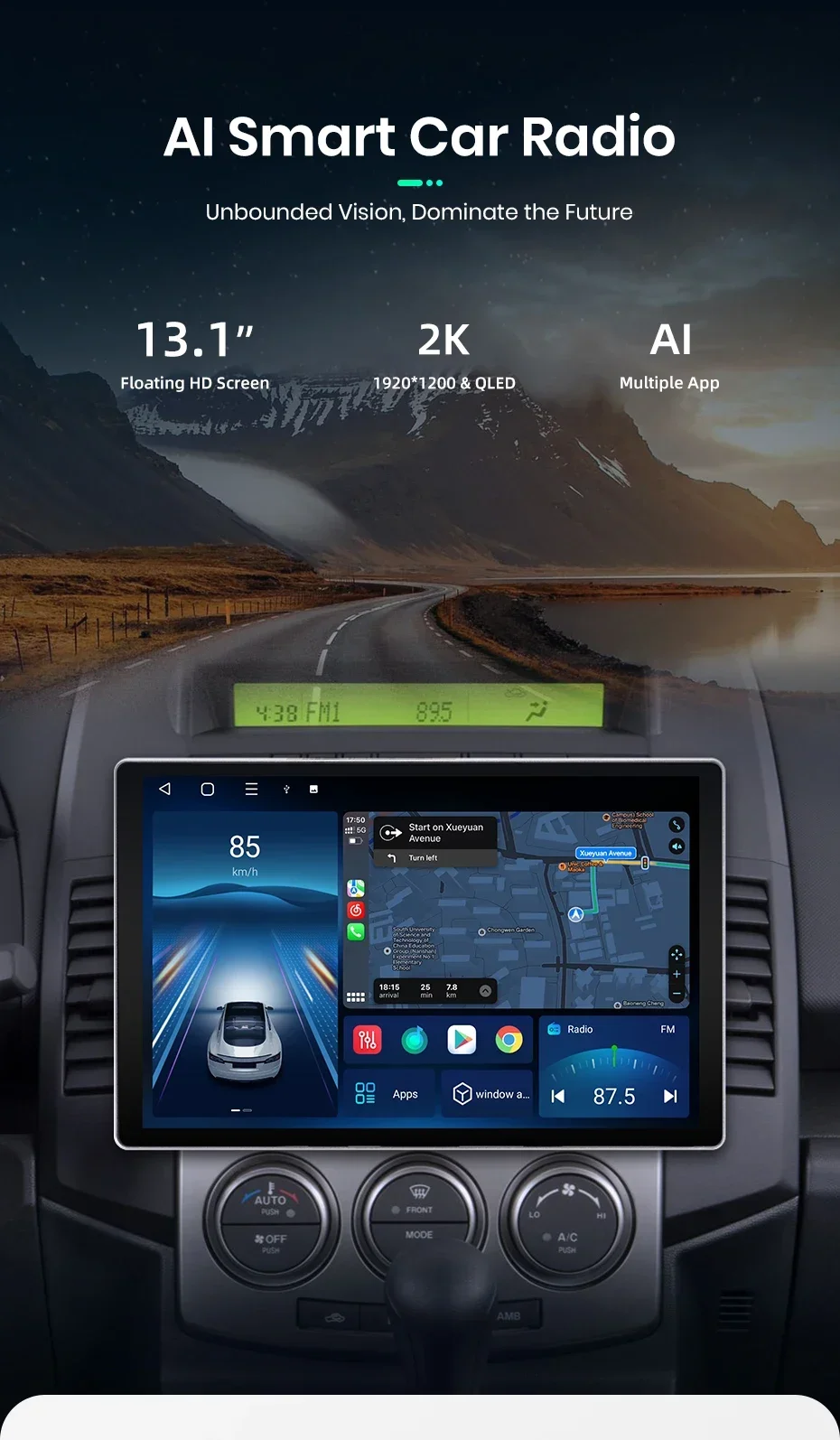 2K QLED Bildschirm Auto Radio Für Mazda 5 2005-2010 Drahtlose CarPlay Android Auto Multimedia autoradio – Detail 1