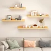 Wood Shelves Living Room Wall Floating Shelves Display Rack Closet&Bathroom Organizer Decoration Wall Shelf For Book /Plants 2