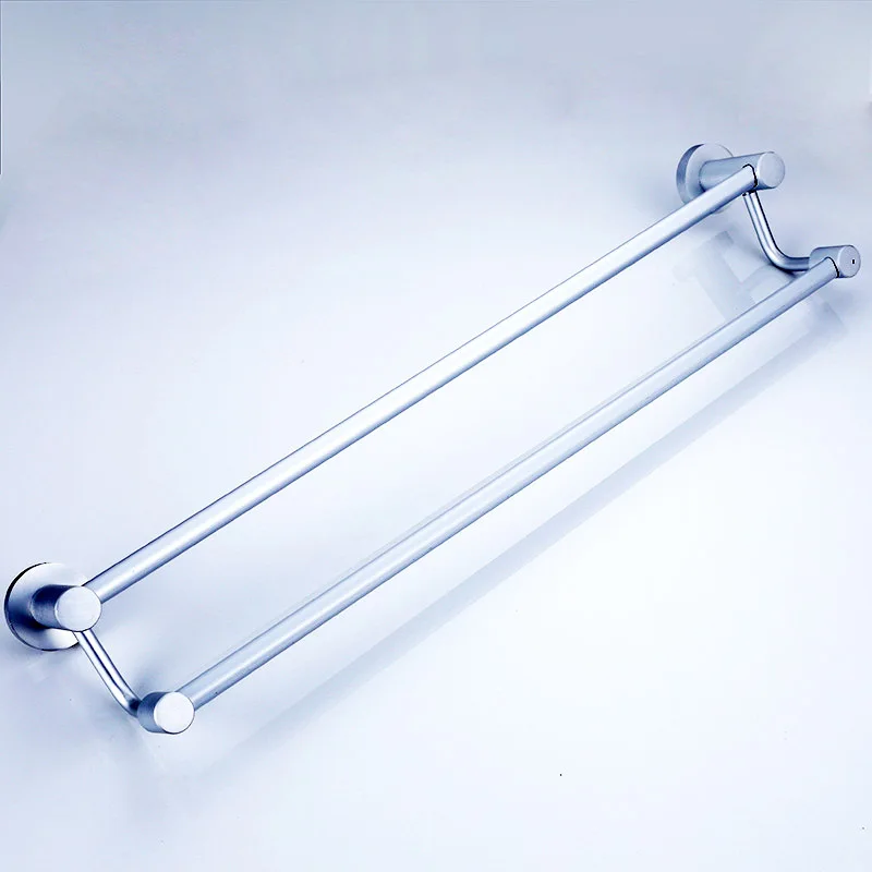 Bathroom Double Towel Shelf Rack Holder Bath Towel Hanger Bar Aluminium Made Rail Bathroom Accessories