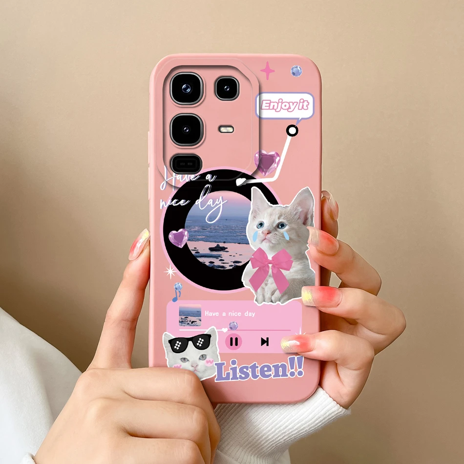 Cartoon Cute Design Phone Case - Full Protection Soft Liquid Silicone Back Cover Bumper